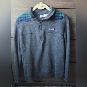 Vineyard Vines Sweater with Blue And Green Plaid